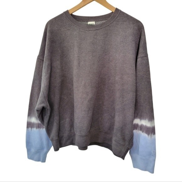 Victoria's Secret Pink Gray & Blue Tie Dye Sweatshirt Size Large Loungewear - Picture 1 of 5
